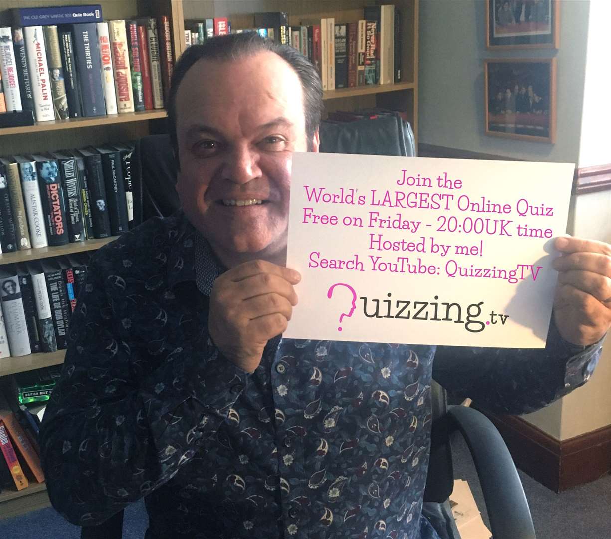 Shaun Williamson is quizmaster for what's been dubbed the World's Largest Online Quiz