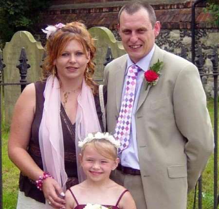 Rachel Cheesewright with her daughter Charlotte and partner Lewis Whitehead