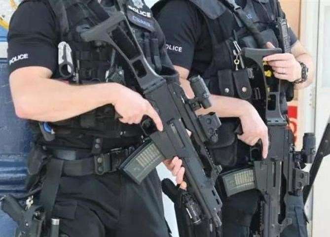 Armed police. Stock picture