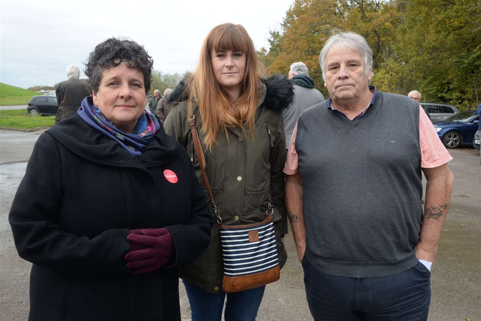 Cllr Teresa Murray, Kelly Tolhurst MP and Cllr Ron Sands spoke at a protest over the Deangate Ridge development in the run up to the 2019 General Election. Picture: Chris Davey