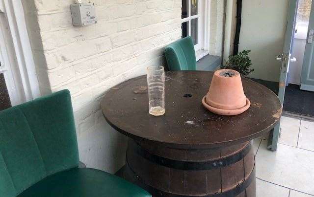 I’m not who last popped out for a fag, but the empty Fosters glass is a telltale sign it must have been a local