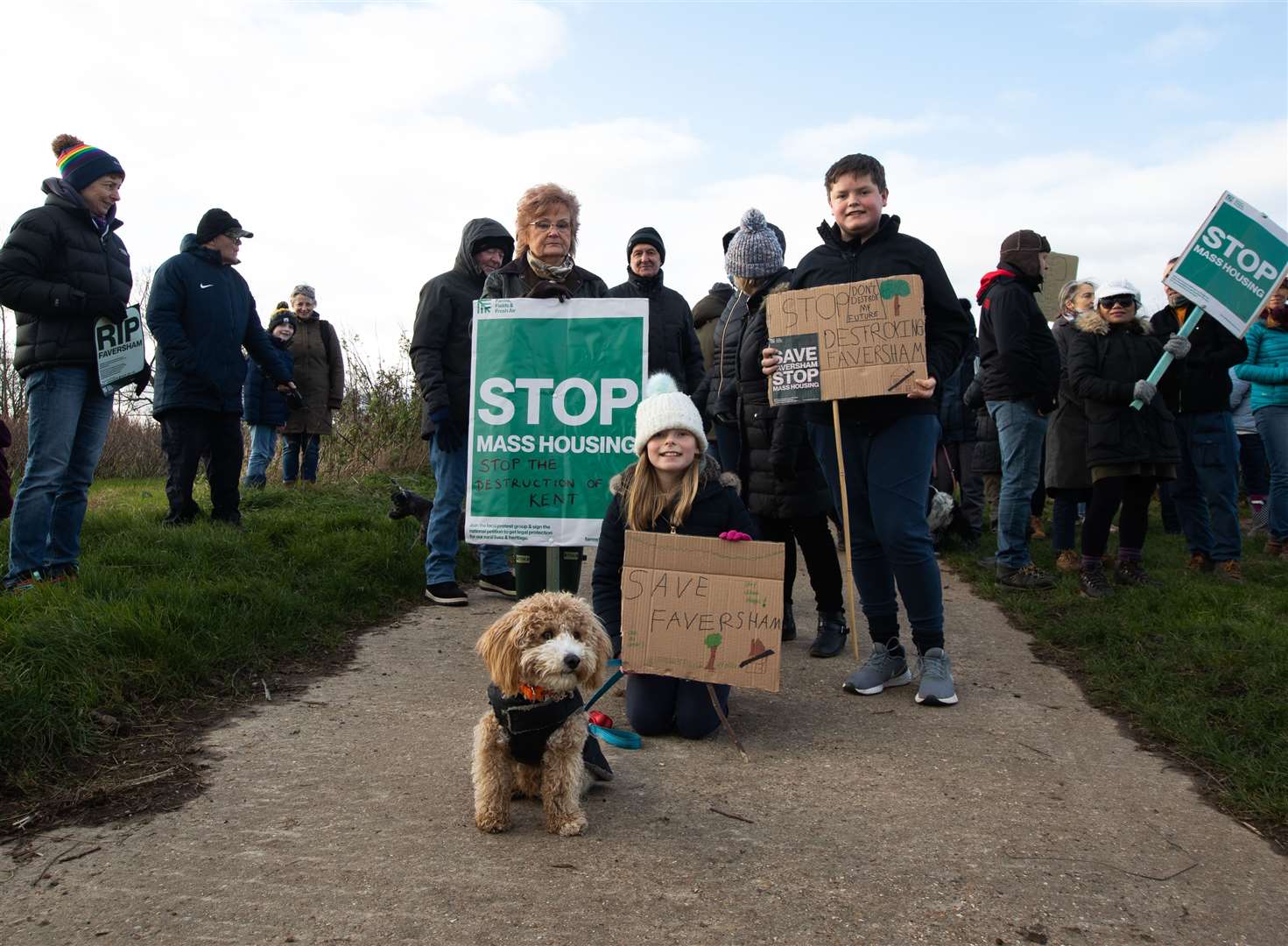 Fields and Fresh Air Faversham protestors. Picture: Tilly Bayes