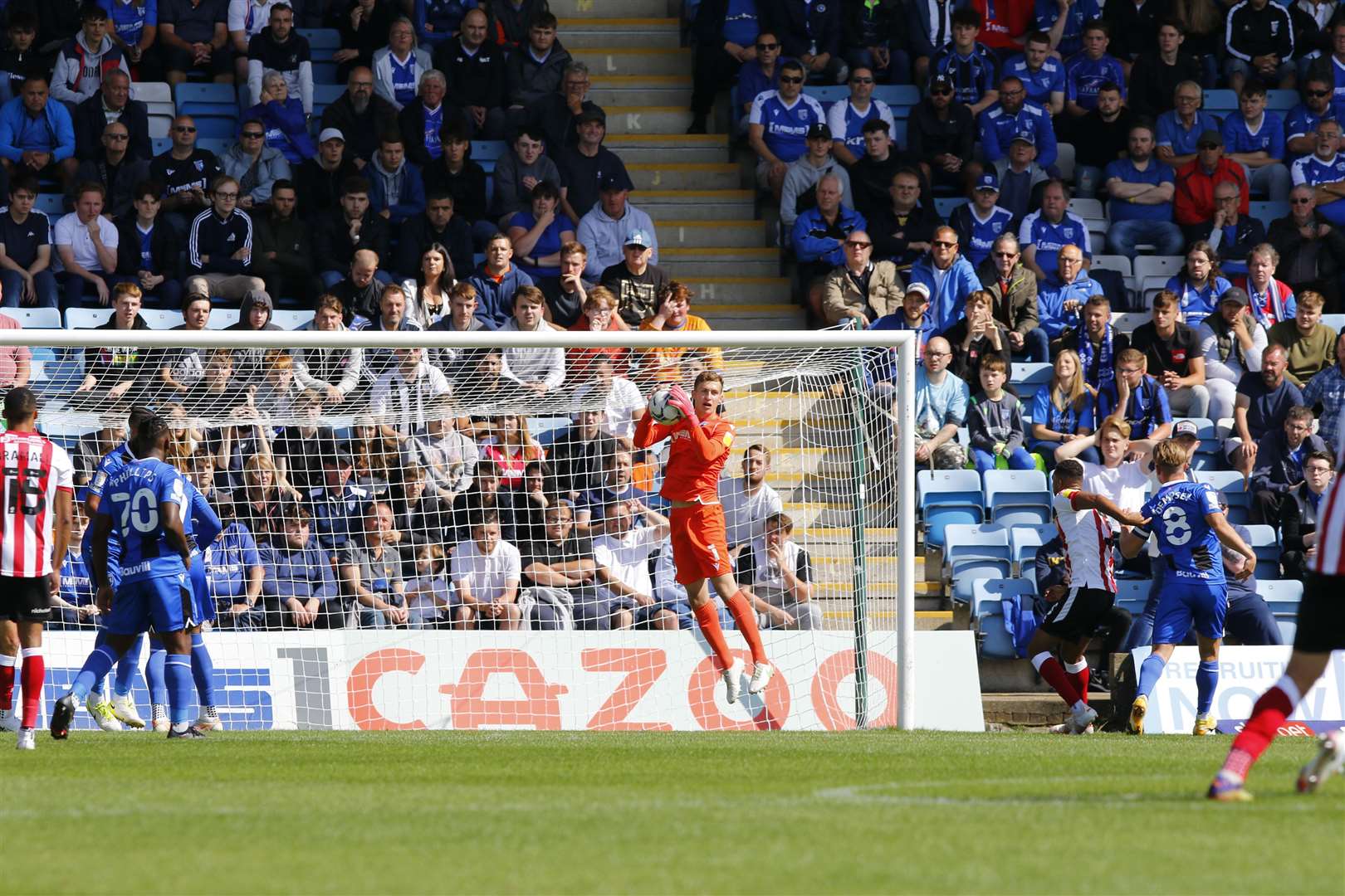 Goalkeeper Jamie Cumming in action for Gillingham against Lincoln City Picture: Andy Jones
