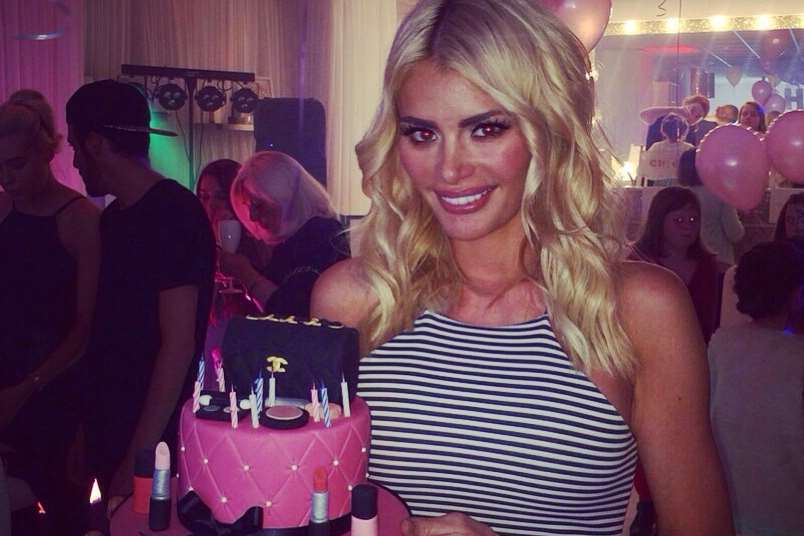 TOWIE's Chloe Sims with her daughter's cake