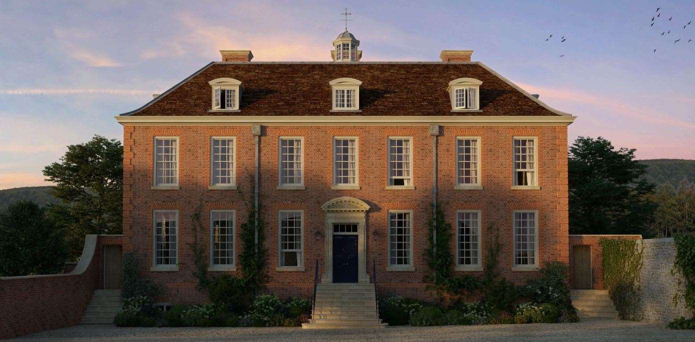 A CGI of how the new mansion at Abbey Farm would look