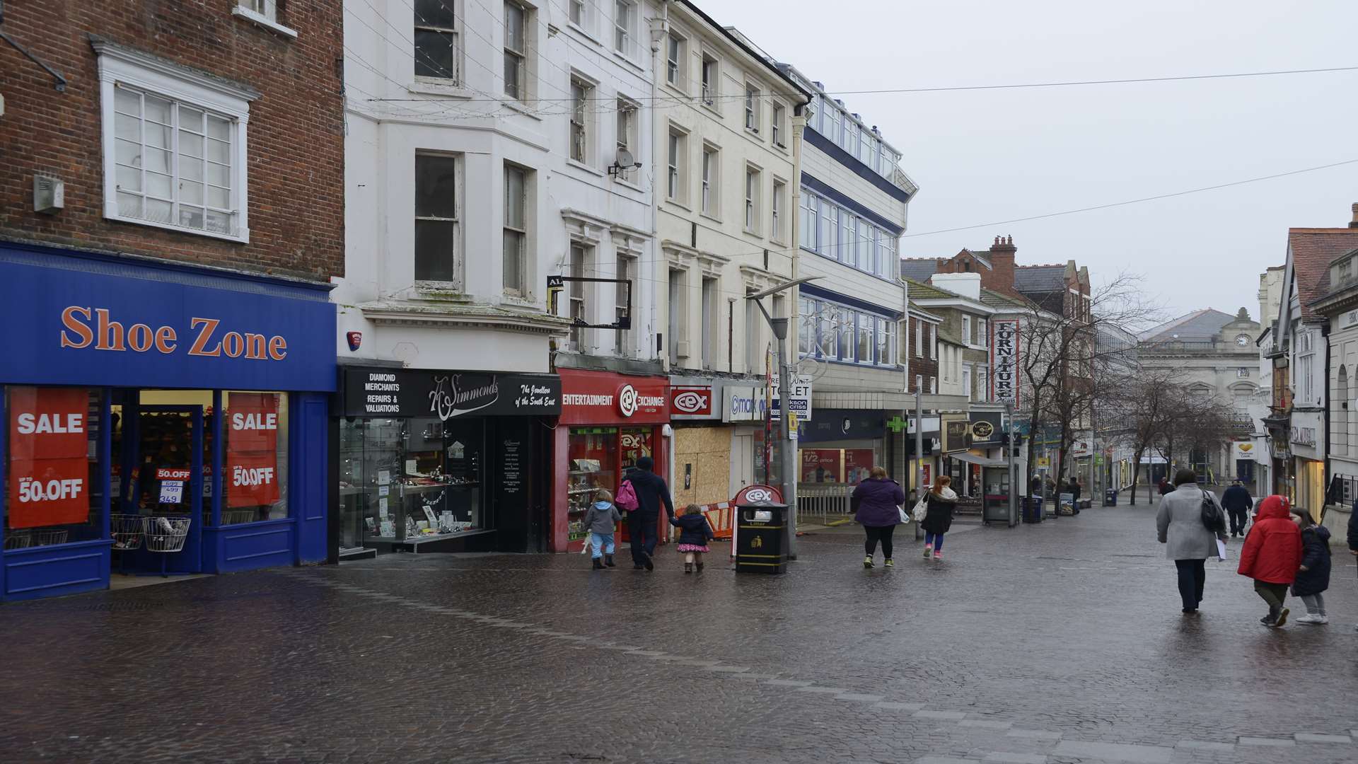 Folkestone Town centre's market occupies Sandgate Road.