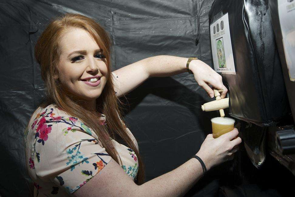 Pouring a pint, Kylie Rossiter