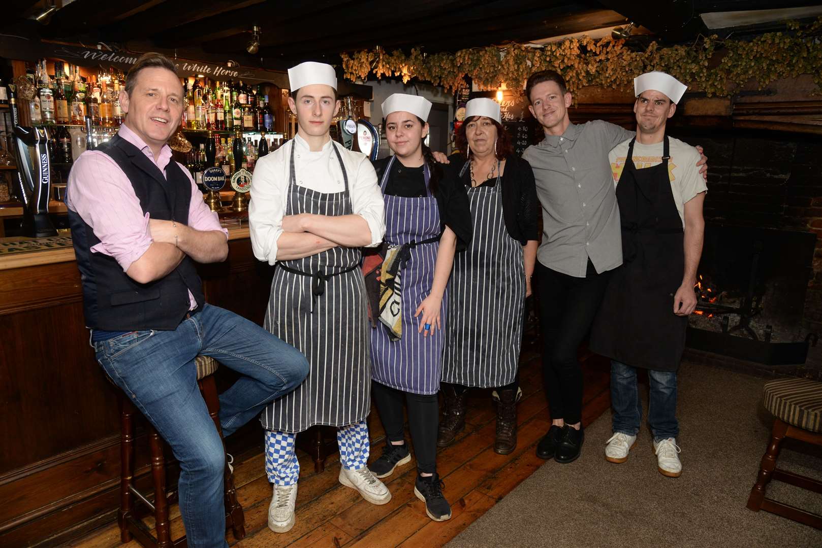 Christian Diament and his team at the White Horse in Bridge. Picture: Chris Davey