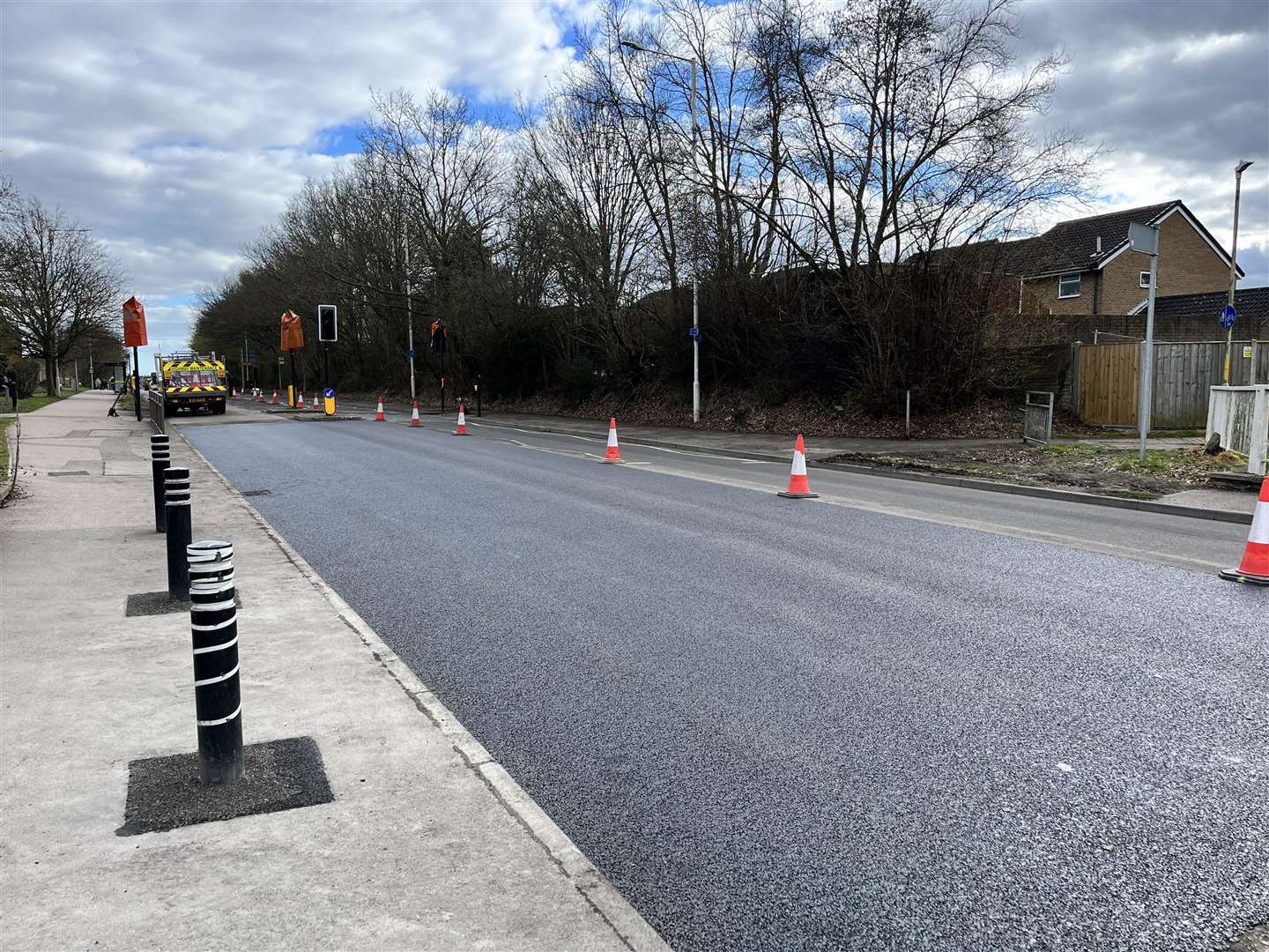 Brookfield Road in Ashford has been repaired after "horrendous" potholes developed