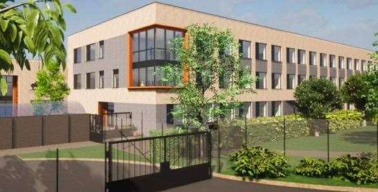 Render showing proposed Orchards Academy as viewed from St Mary Road