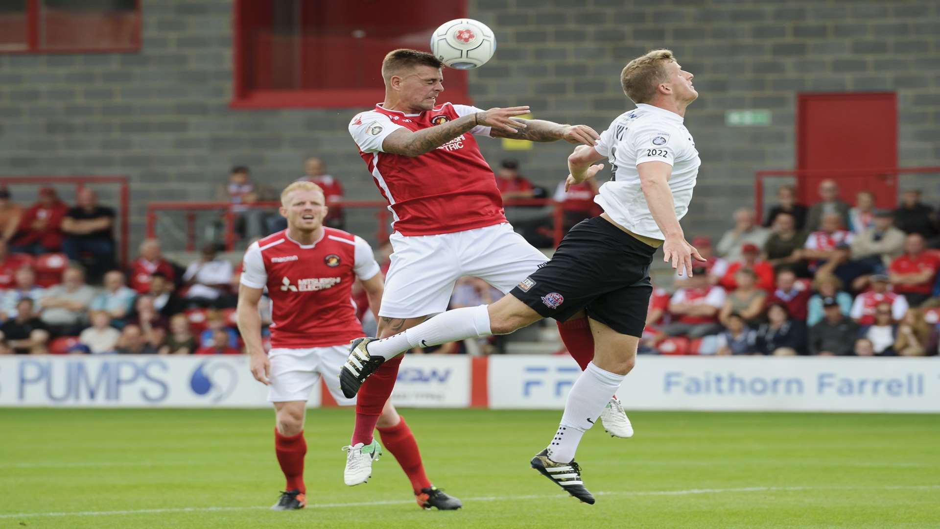 Kenny Clark and Sam Magri played in central defence against Fylde Picture: Andy Payton