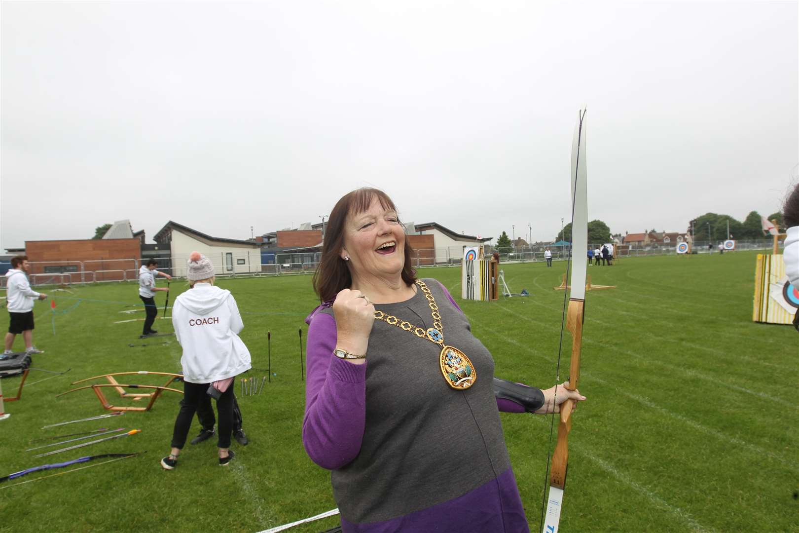 Former Mayor of Swale, Cllr Lesley Ingham, at the Archery GB Big Weekend in Sittingbourne in 2016