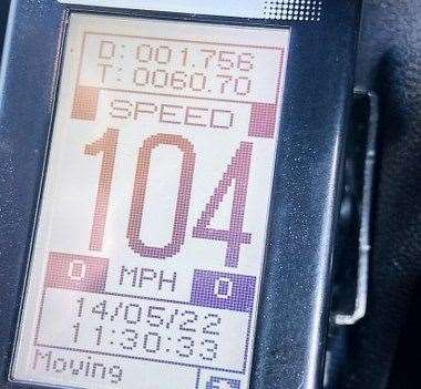 A car was pulled over on the M20 after it was clocked doing 100mph. Picture: Kent Police RPU