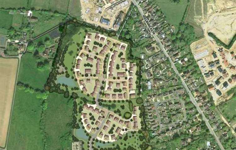 Where the homes, planned for Moat Road in Headcorn, would have gone. Picture: The Environmental Dimension Partnership Ltd and Catesby Estates