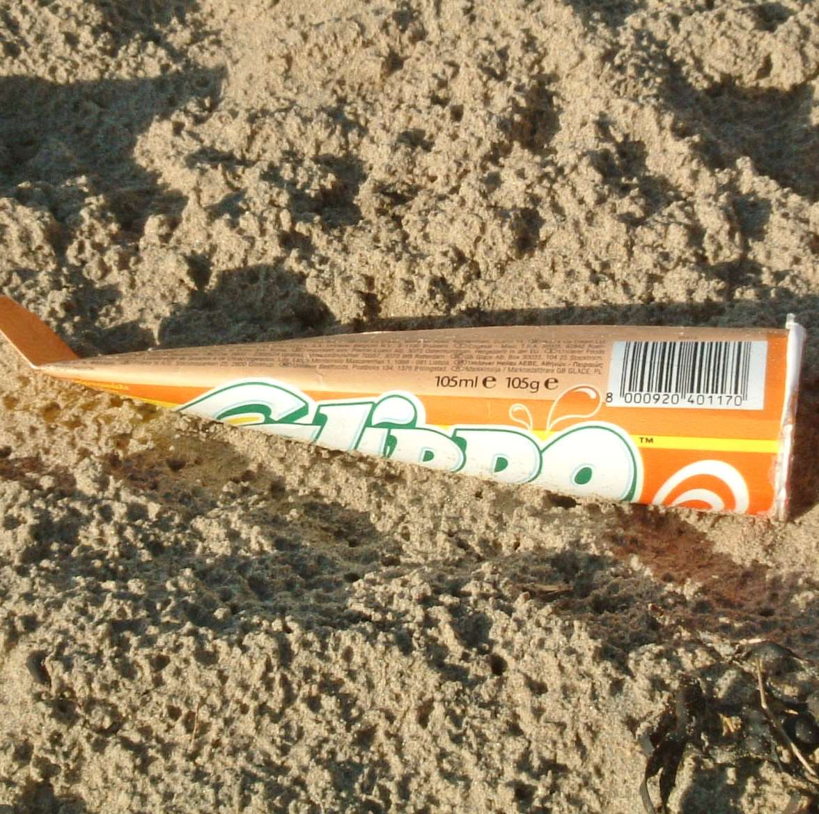 A lolly wrapper left on one of Kent's beaches