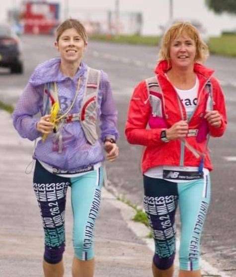 Two of the Martha Trust runners in this year's marathon: Bronwen Lafferty and Tracy Masson
