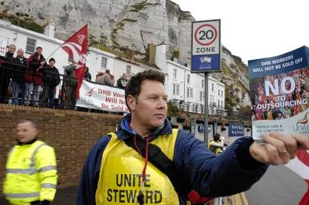 Dover port workers on strike