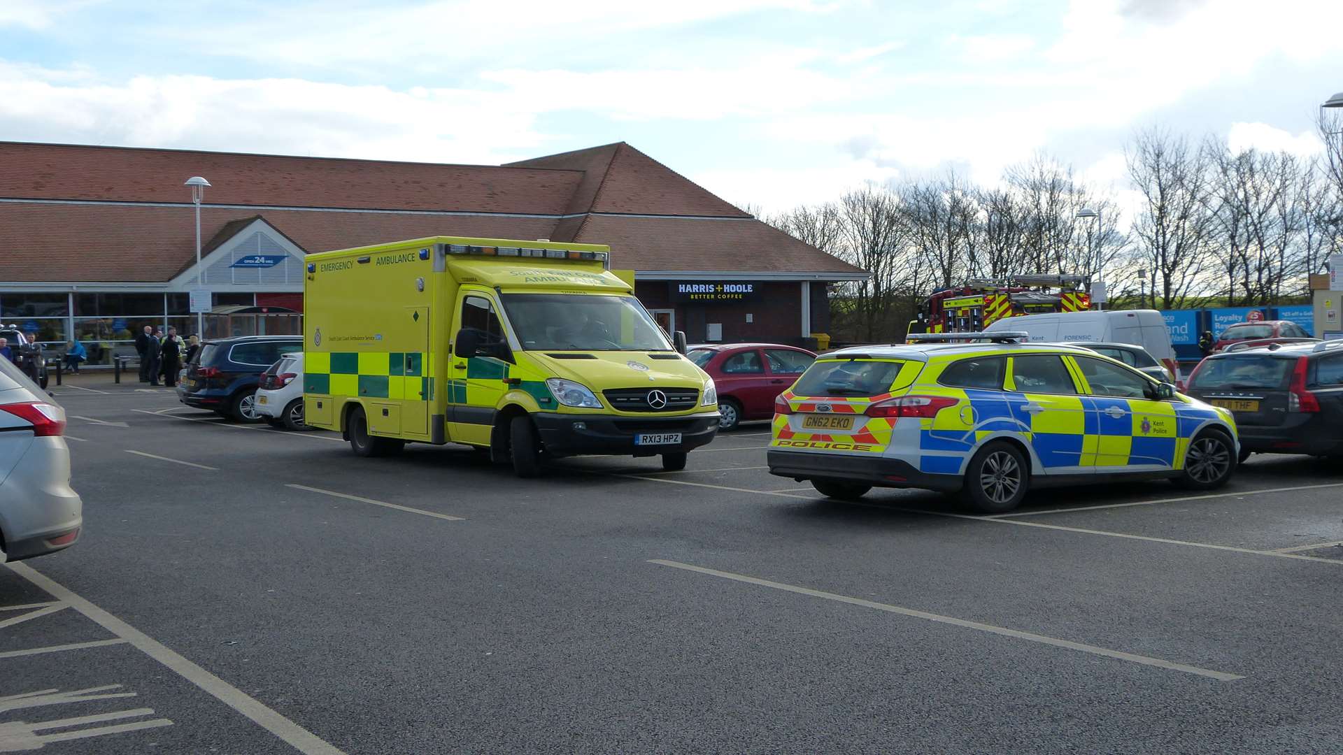 The emergency services rushed to the supermarket following the crash
