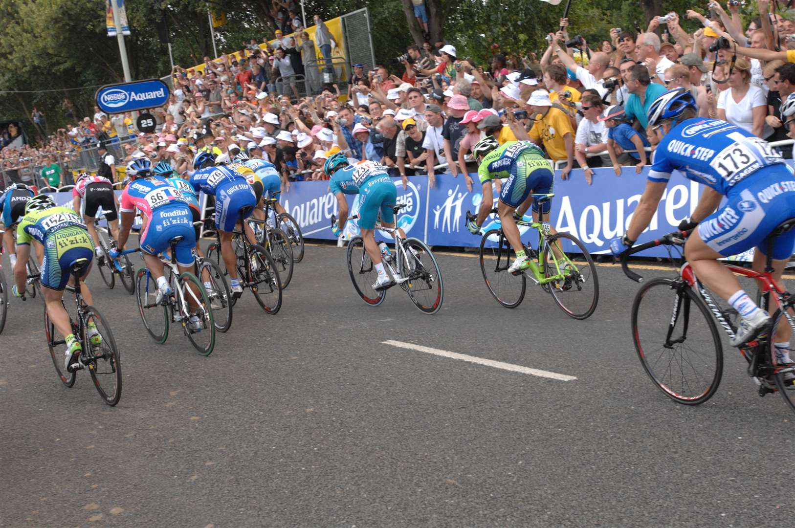Thousands took to the street to watch the cyclists race for glory. Picture: Barry Goodwin