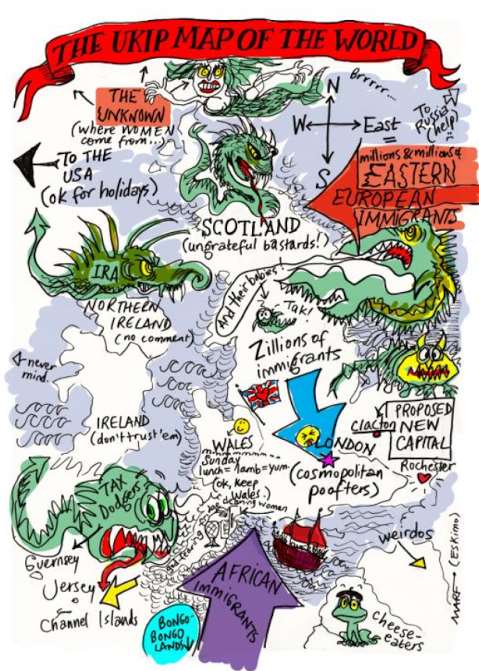 The spoof map by cartoonist Martha Richler, known as Marf