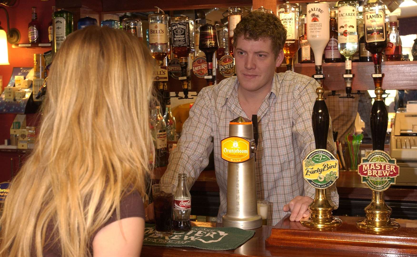 Bar and restaurant manager Adam Ruffle in March 2005