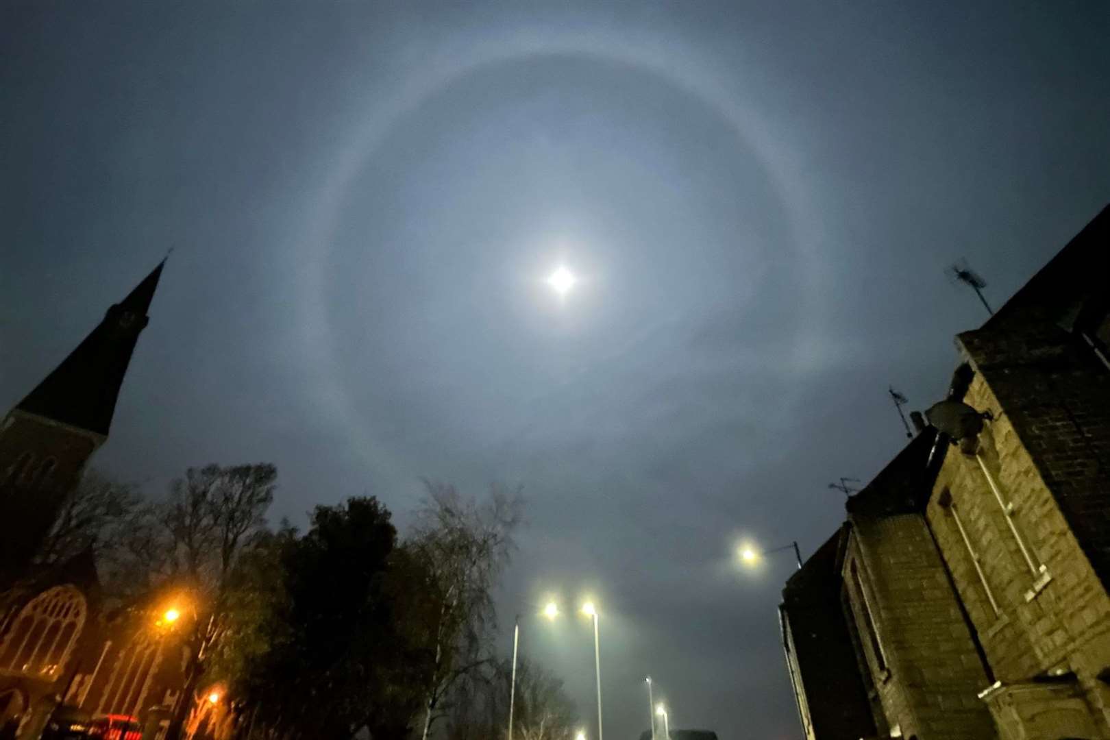 A moon halo spotted in Margate last night. Picture: Jessica Mayoh