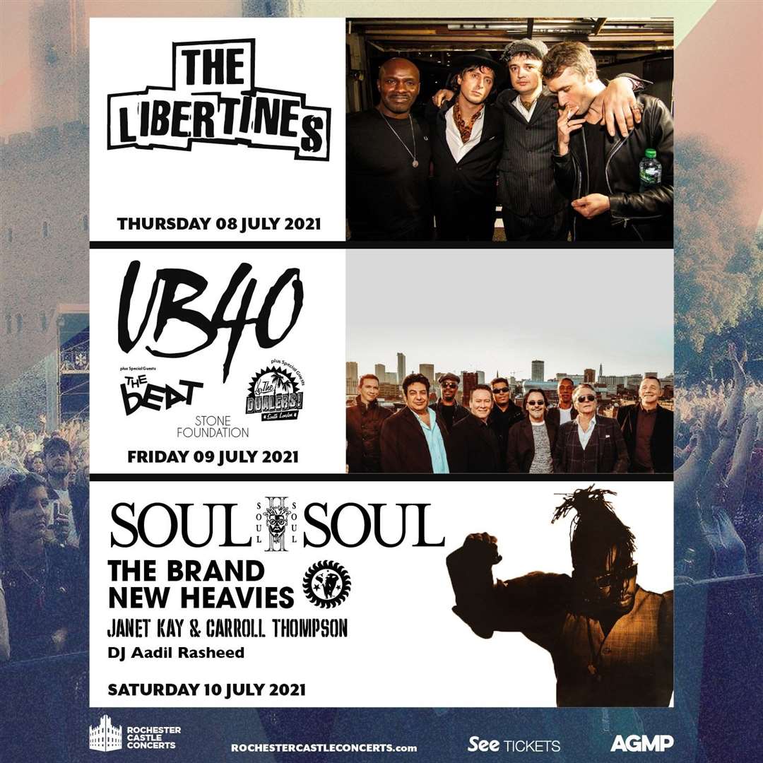 Medway musicians will be given the chance to perform alongside UB40, The Libertines and Soul II Soul. Picture: Rochester Castle Concerts