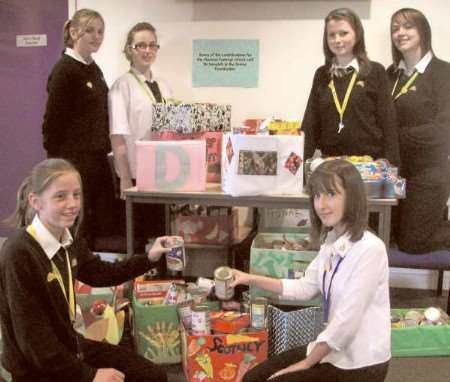 Goods collected for the The Scrine Foundation for the homeless by Ellington School for Girls