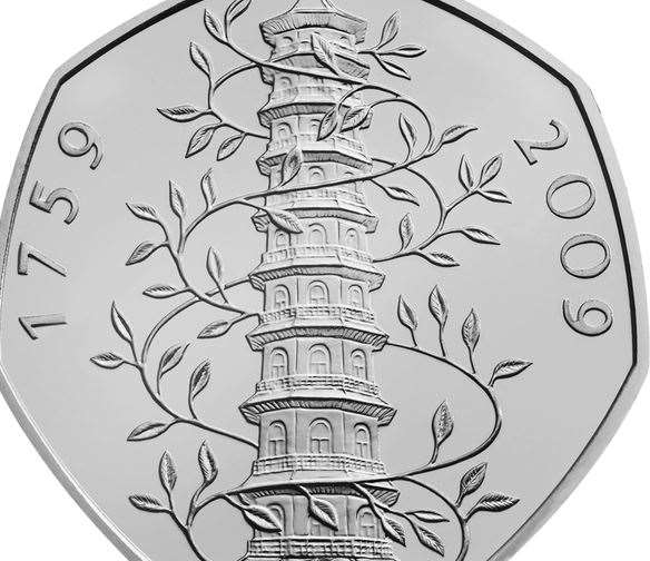 A 50p Kew Gardens coin remains one of the rarest coins a person might find. Image: The Royal Mint.