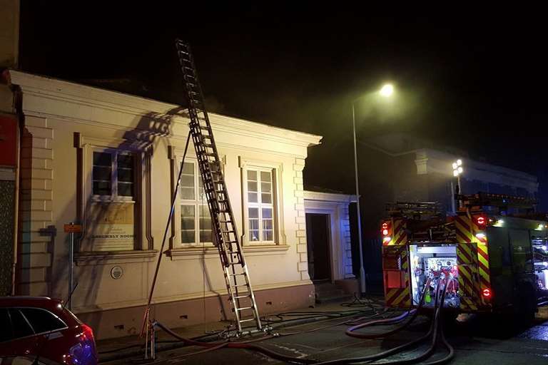 Firefighters were at the scene into the night after the fire broke out.
