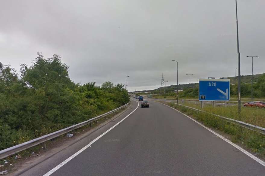 The Londonbound slip road at junction 13 of the M20. Picture: Google