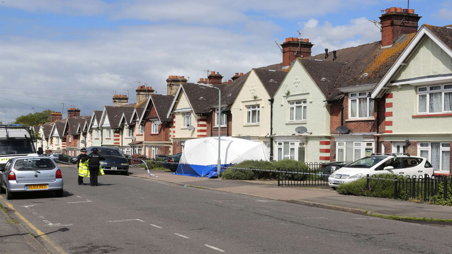 Hectorage Road remained partially closed while investigations continued. Picture: Martin Apps