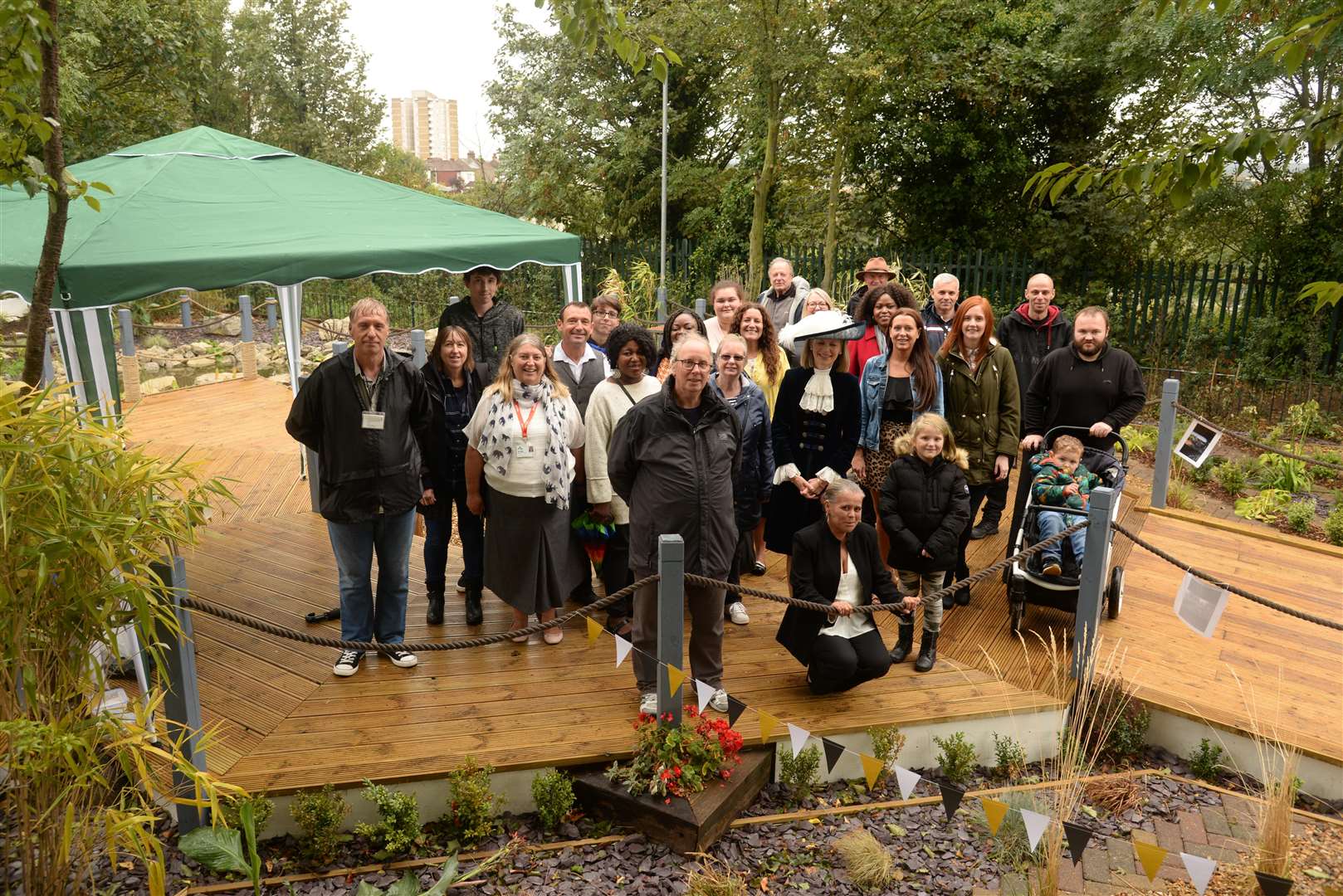 Local residents with High Sheriff of Kent Jane Ashton at the new community garden