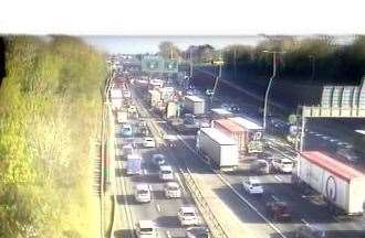 Queues heading for the Dartford Tunnel