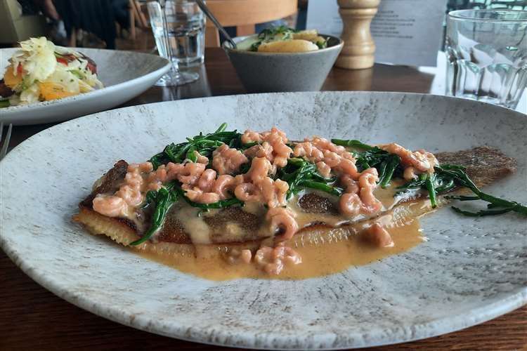 Lemon sole, samphire and melted potted shrimp at Rocksalt in Folkestone, which scored 24 out of 25