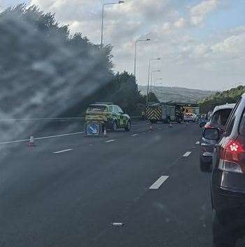 Lane closures were in place along the M2