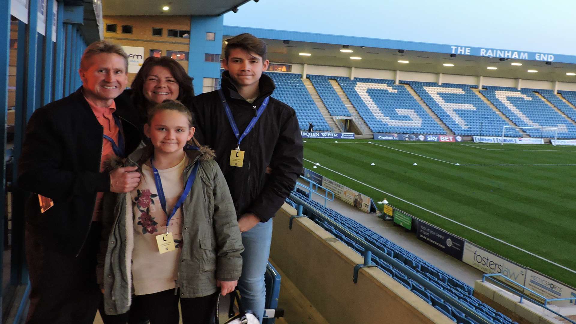 Charlie Nash was Gillingham's 12th man with with dad Mark, sister Maddie, mum Tracy