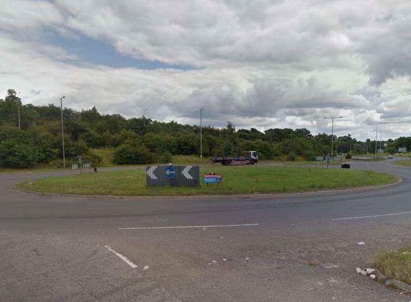 The A20 roundabout. Google Street View
