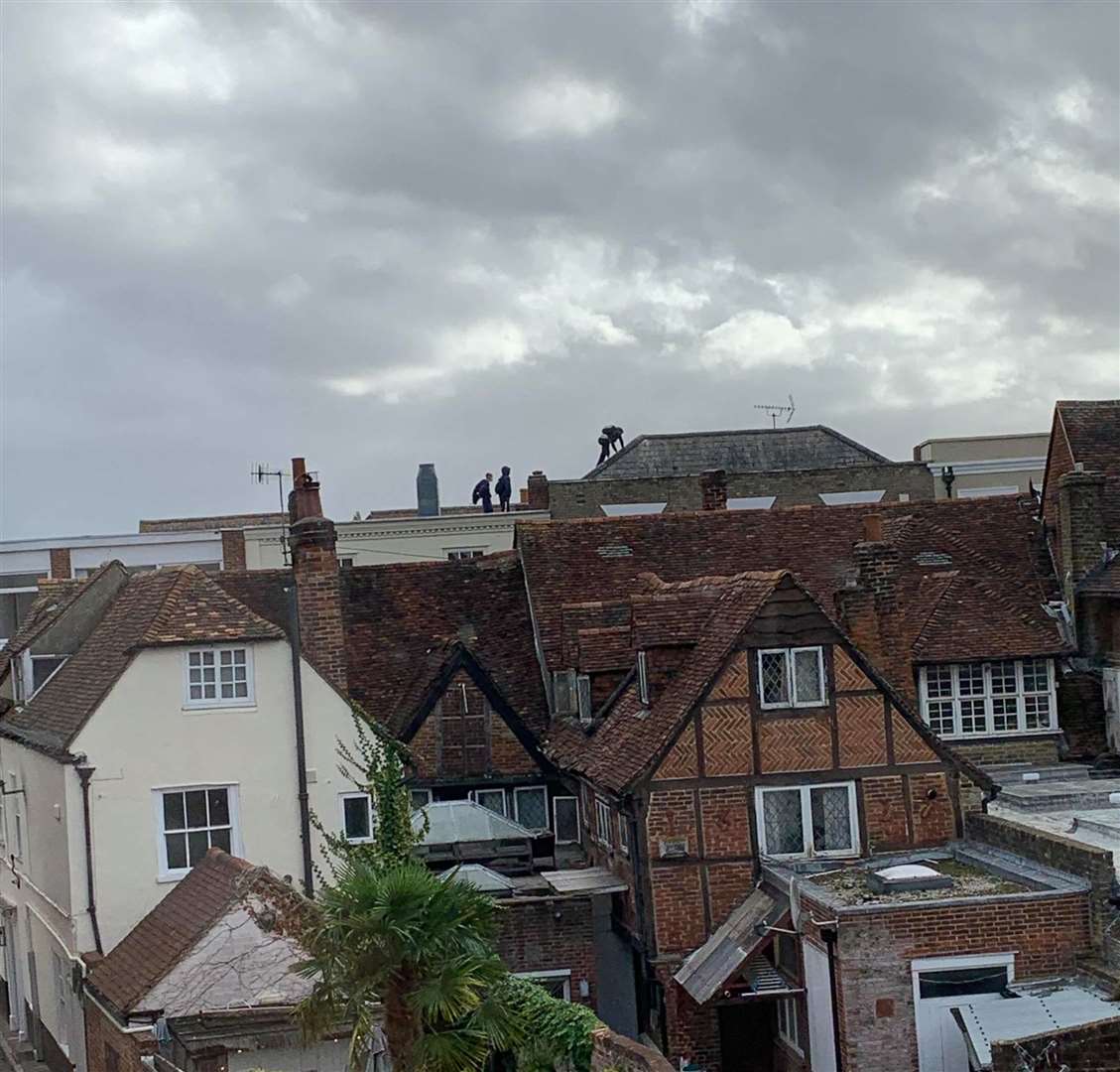 Youths climb on Tacos Locos in Canterbury: Picture: Jasmine Brockman