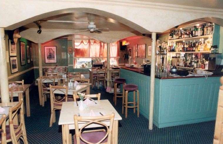 Inside Silvesters restaurant in West Malling, 1997