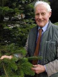 Ewart Clough inspects one of the trees at Courtlands Farm, Barham. Picture:Chris Davey