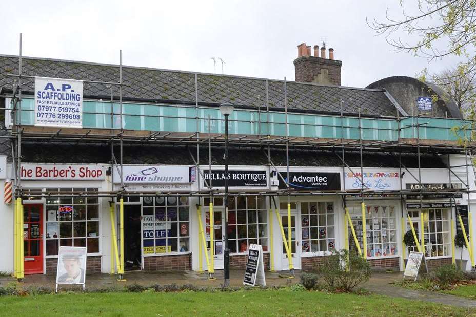 The Fairings, Tenterden, which is covered in scaffolding