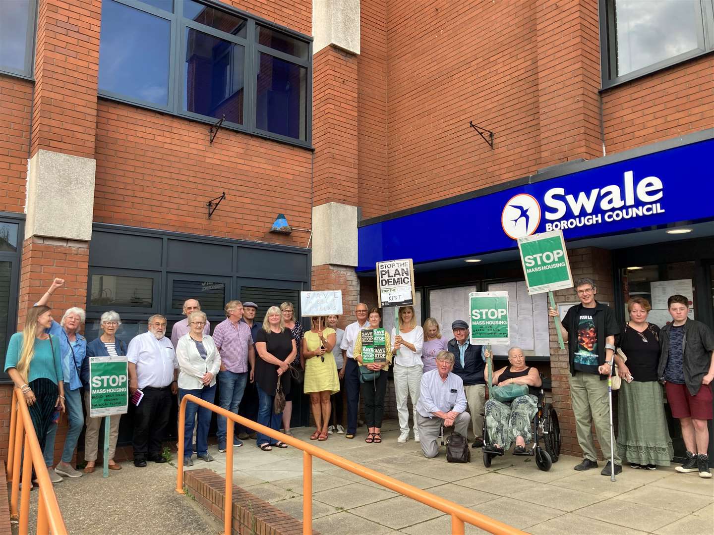 Protestors gathered outside Swale council's offices in Sittingbourne