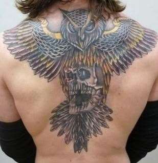 Shane O'Brien's distinctive tattoo. Picture: Metropolitan Police