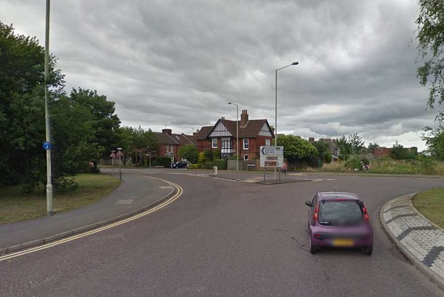The accident happened at the roundabout where Maidstone Road meets Magazine Road. Image from Google