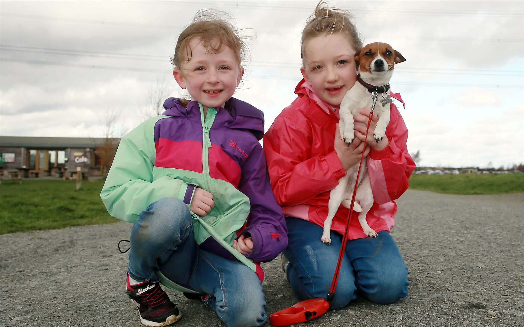 Grace Lawson (left) and Alice Taylor (right) with Dottie the Jack Russell/Chihuahua cross