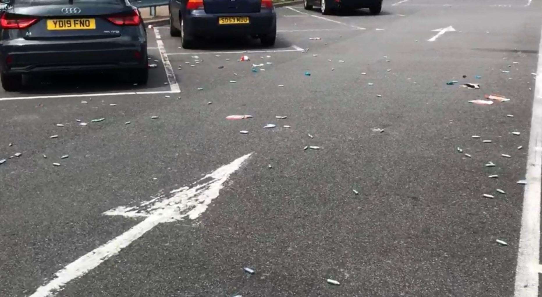 Hundreds of canisters were found littered in Dartford's Westgate car park (13279097)