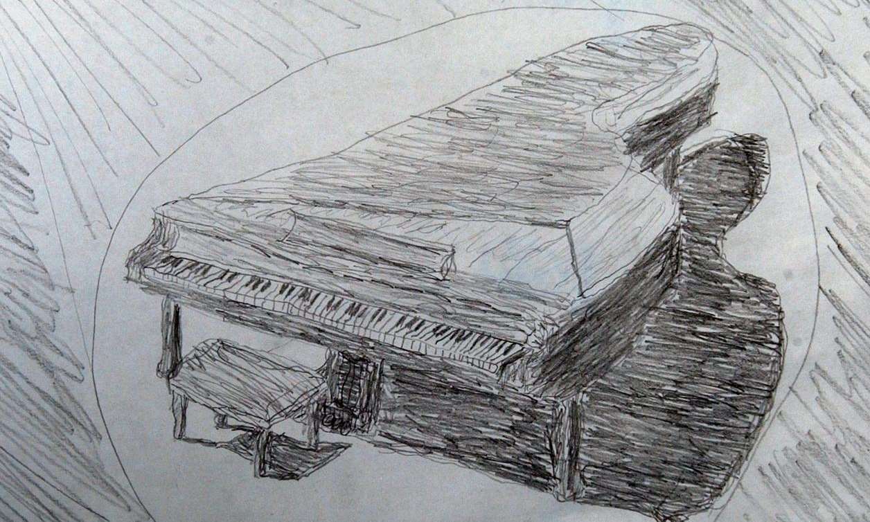 Sketch of a piano. Picture: Mike Gunnill