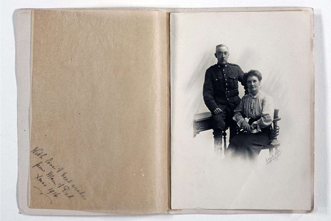 A Christmas card sent by William - who said he was younger than his 50 years to join the Canadian Army - and his wife Rosa in 1916. Picture courtesy Kent History and Library Centre