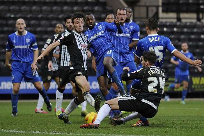 Bradley Dack in the thick of the action against Notts County. Picture: Barry Goodwin